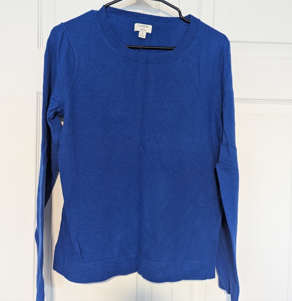 J. Crew Women's Vibrant Blue Teddie Sweater